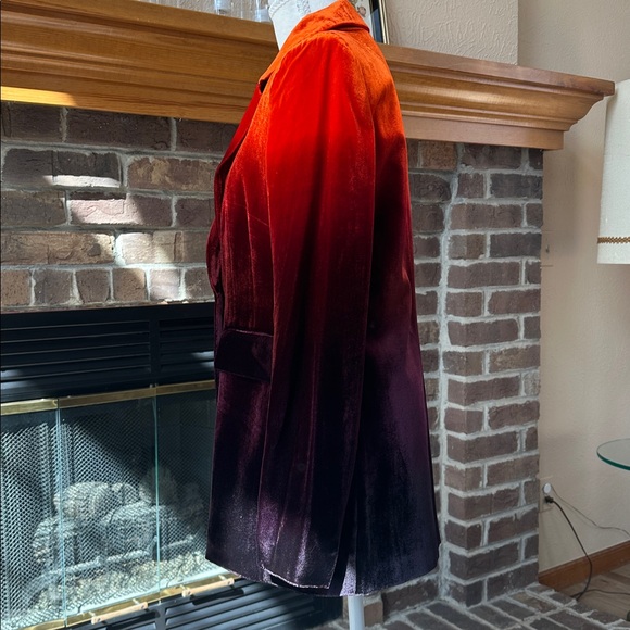 NWT Elie Tahari Ombre Velvet Orange Purple Blazer Size 6 - Picture 4 of 15